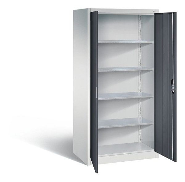 C+P Werkzeugschrank Acurado, H1950xB930xT600mm, Farbe: Lichtgrau / Schwarzgrau, Muldengriff, 8922-00 S10721