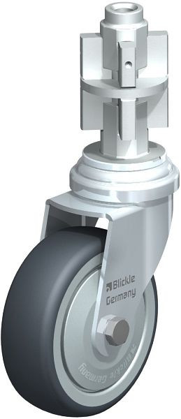 Blickle LRA-TPA 75K-FK-E05 Apparate-Lenkrolle mit Expander, Thermoplastisches Gummi-Elastomer, Grau, 652180