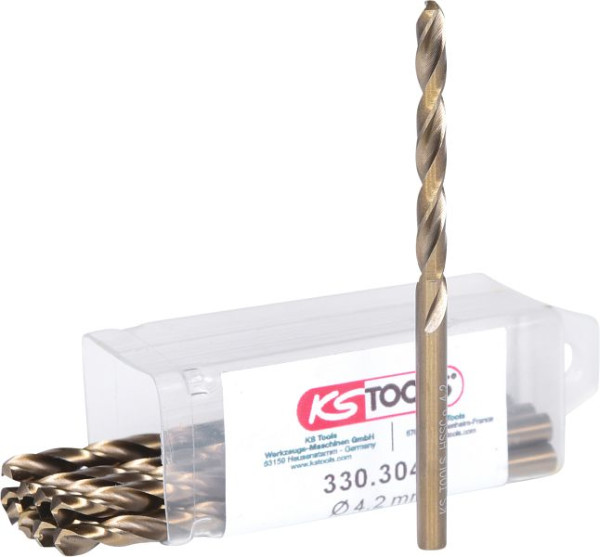 KS Tools HSS-G Co 5 Spiralbohrer, 4,2mm, VE: 10 Stück, 330.3042