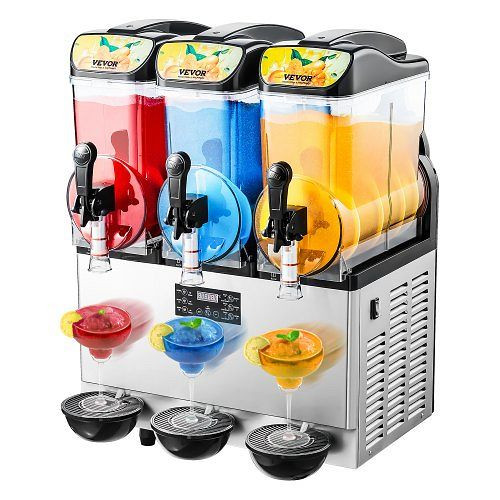 VEVOR kommerzieller Frozen Drink Maker, 15L x 3 Slush-Maschine, Edelstahl, für Partys Restaurants Cafés Bars, CGXXRJX315LS56A98V2