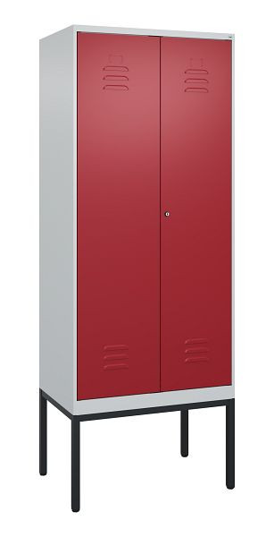 C+P Umkleidespind Classic PLUS SW, Gestell, 2 Abteile, 2120x800x500mm, 7035/3003, Zylinderschloss, 0800327-22 S10016