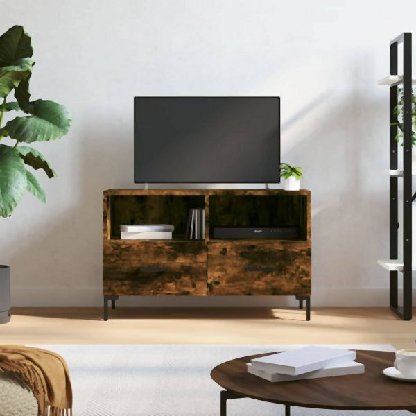 vidaXL TV-Schrank Räuchereiche 80x36x50 cm Holzwerkstoff, 828977