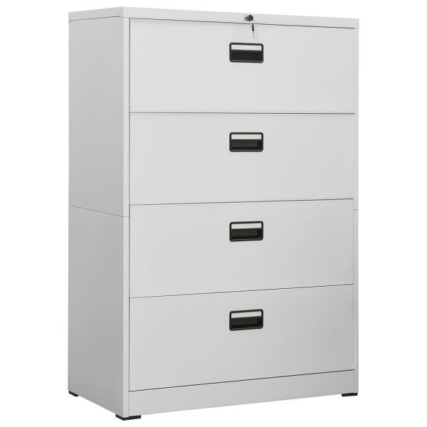 vidaXL Aktenschrank Hellgrau 90x46x134 cm Stahl, 336295