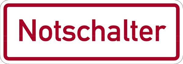 Schilder Klar Notschalter, 105x37 mm Folie selbstklebend, 203/61