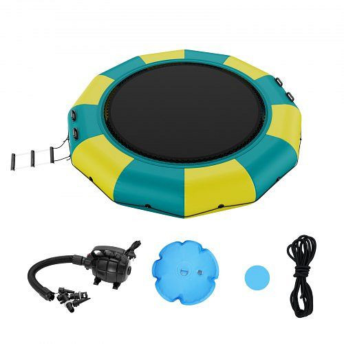 VEVOR Aufblasbares Wassertrampolin Leiter, wasserdicht, abriebfest, 3,96 m Großen Sprungfläche, Gelb + Grün 226 kg Tragfähigkeit, BTKSSBCHLS13PC2W5V2