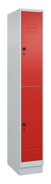 C+P Doppelstöckiger Spind Classic PLUS, Sockel, 1950x300x500mm, 7035/3020, 080320-10 S10002