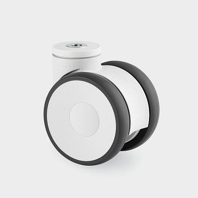 TENTE-ROLLEN Lenkrolle, Rad-Ø 125 mm, Tragfähigkeit 110 kg, Bauhöhe 143 mm, A 92 Shore, 5940UAP125P30-11 RAL9002