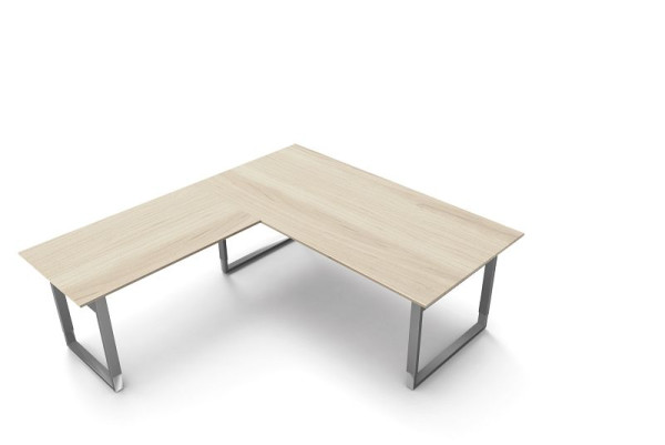 Kerkmann Schreibtisch extragroß / Besprechungstisch B 2000 x T 1000 x H 680-820 mm, Form 5, Farbe: Ahorn, (Montage), 11407650-1