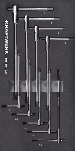 Kraftwerk BASIC LINE EVA T-Griff Innensechskant 9-tlg. 20x40 Einlage, 105.301.027