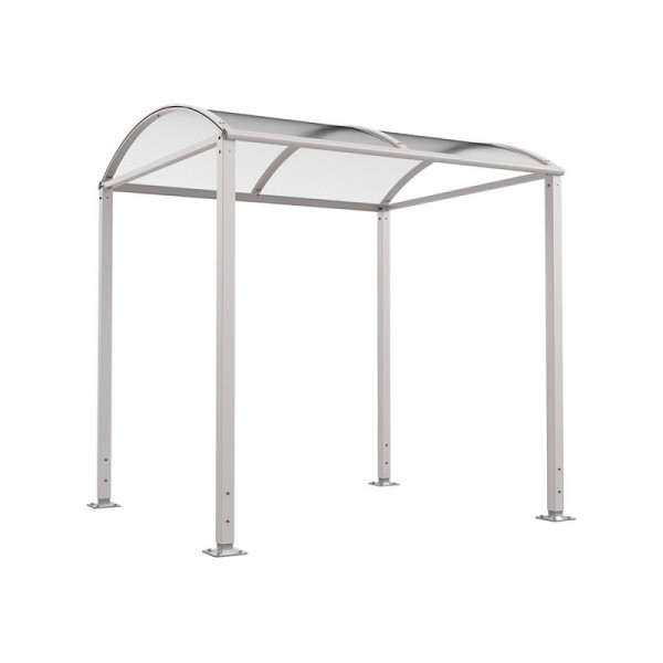 STEIN HGS PROCITY® Fahrradüberdachung Vierkantrohr „M” Grundmodell, mit LED, Grau Ral 7044, 78358.0015