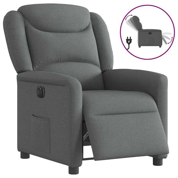vidaXL Relaxsessel Elektrisch Dunkelgrau Stoff, 3303175