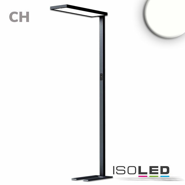 ISOLED LED Office Pro Stehleuchte Up/Down, 80W/20W, schwarz, UGR<19, neutralweiß, Touch-Dimm, CH-Stecker, 115620