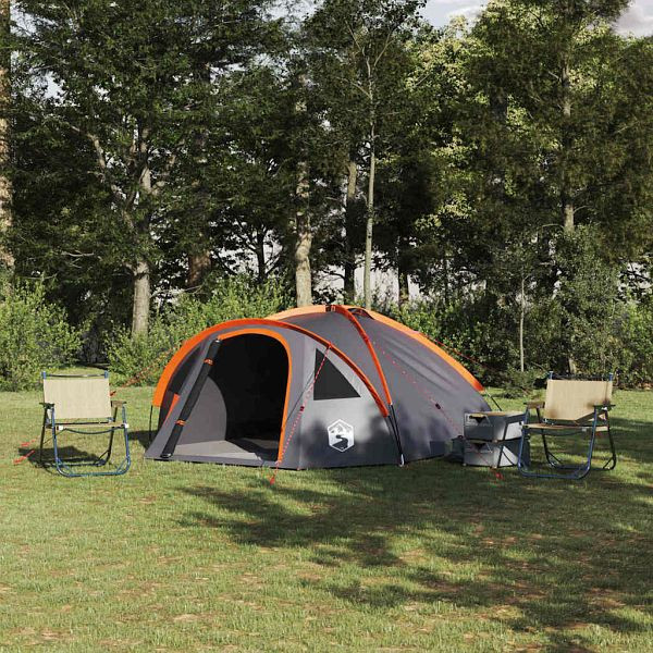 vidaXL Campingzelt Grau und Orange 308 x 268 x 130 cm Polyester, 42001010
