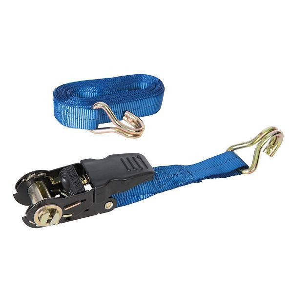 Silverline Spanngurt mit J-Haken und gummiertem Ratschengriff, 4,5 m x 25 mm, Leistung: 350 kg; Zurrkraft: 700, 978413