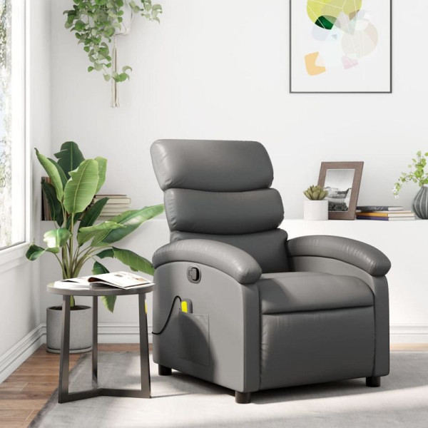 vidaXL Massagesessel Relaxsessel Grau Kunstleder, 3205849