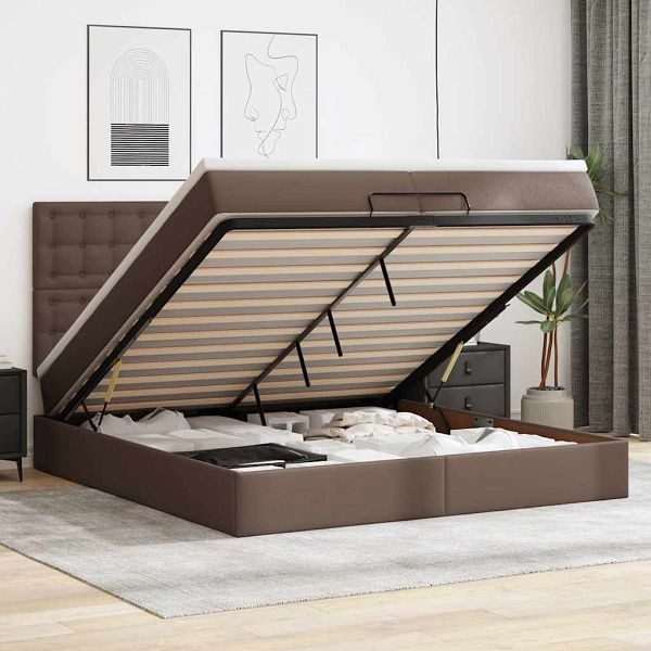 vidaXL Ottoman-Bett mit Matratzen Schwarz 180x200 cm Samt, 3313417