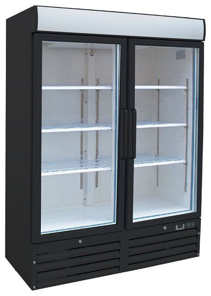 Gastro-Inox Display-Kühlschränk aus schwarzem Stahl 1200 Liter, Umluftkühlung, 204.222