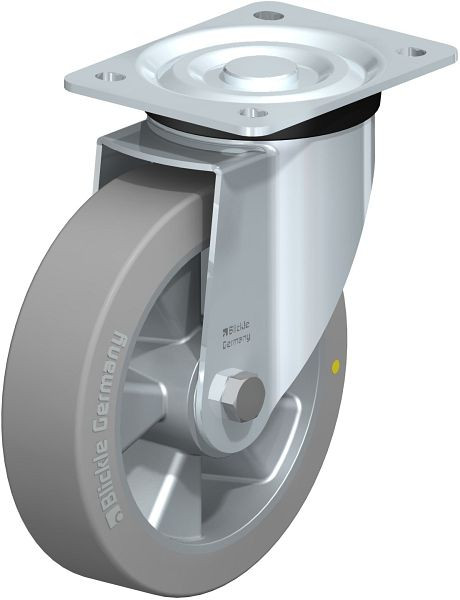 Blickle L-ALTH 180K-AS Stahlblech-Lenkrolle, mittelschwere Ausführung, mit Anschraubplatte, Blickle Extrathane®, Grau, 847311