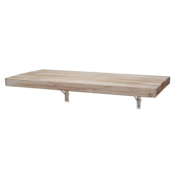 Mendler Wandtisch HWC-H48, Wandklapptisch Wandregal Tisch, klappbar Massiv-Holz, 100x50cm naturfarben, 73421