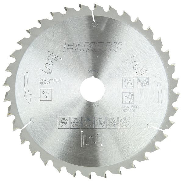 HiKOKI TCT Kreissägeblatt Holz 216x30 Z36 Wechselzahn, 752447