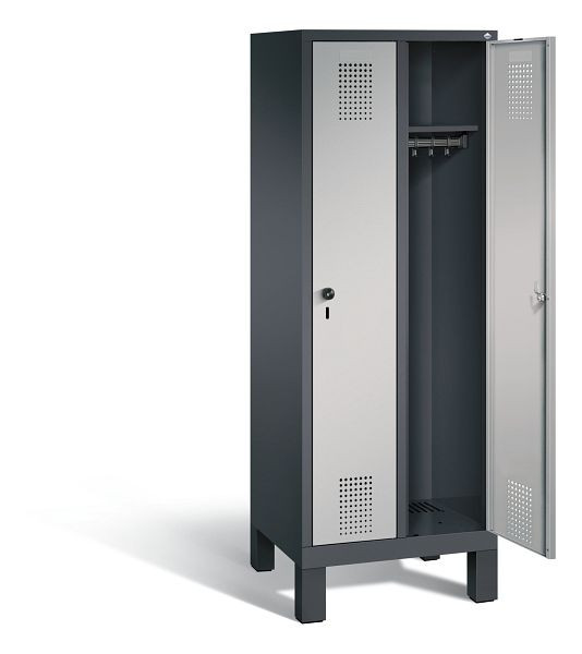 C+P Spind Evolo, H1650xB610xT500mm, Farbe: Schwarzgrau / Weißaluminium, 480106-20 S10019