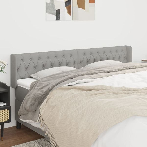 vidaXL Kopfteil mit Ohren Hellgrau 183x16x78/88 cm Stoff, 3119118