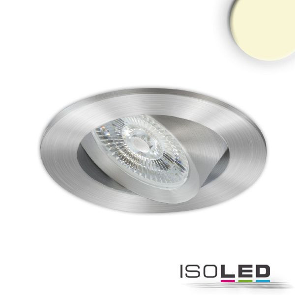 ISOLED LED Einbauleuchte Slim68 MiniAMP Alu gebürstet, rund, 8W, 24V DC, warmweiß, dimmbar, 114926