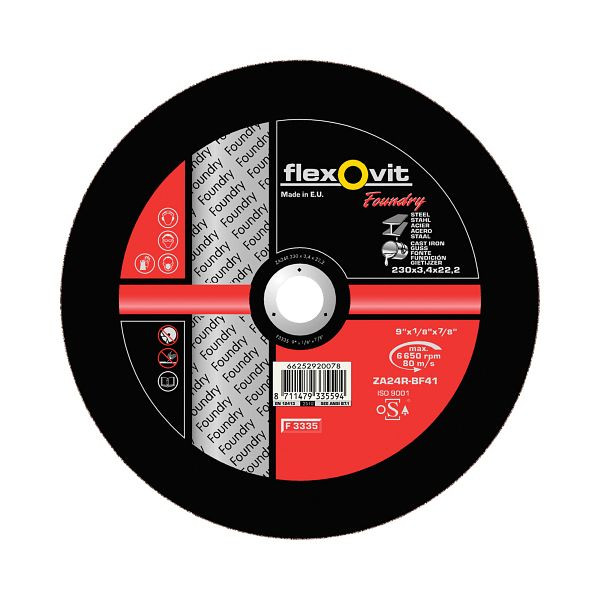 Flexovit FOUNDRY Trennscheibe Gusseisen/Metall, ZAC 24 S-BF41 FOUNDRY, VE: 25 Stück, Stärke: 3 mm, 66252920075