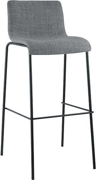 CLP Barhocker Hoover Stoff 4-Fuß Gestell schwarz, hellgrau, 301725