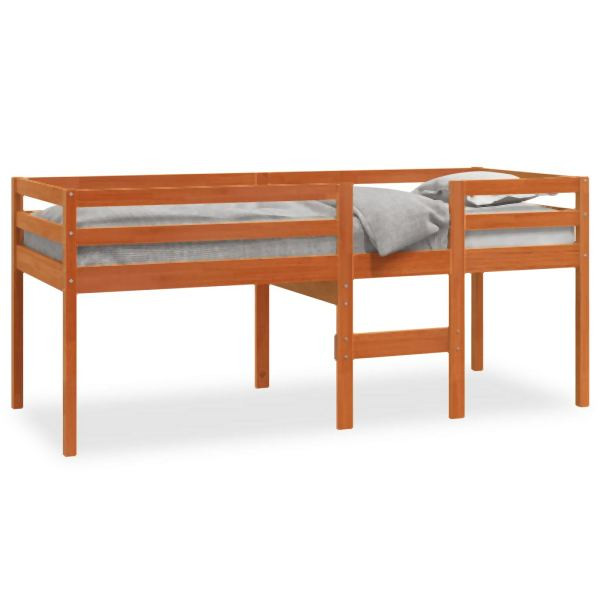 vidaXL Hochbett Wachsbraun 80x200 cm Massivholz Kiefer, 844482