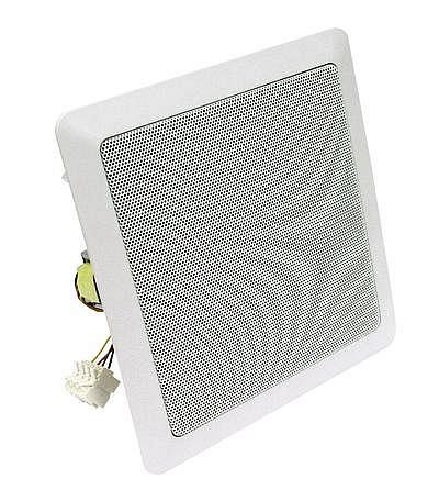 Visaton 2-Wege-Decken- und Wandeinbaulautsprecher mit weißem Kunststoffrahmen und Metallgitter DL 18/2 SQ - 8 Ohm/100 V, 50154