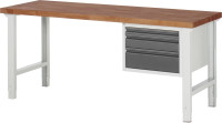 Produktbild von RAU Werkbank höhenverstellbar 7126I1, B2000xT700xH790-1140mm, 3xSchubladen-TA, 03-7126I1-207BR4H-Z.942 RAU Werkbank höhenverstellbar 7126I1, B2000xT700xH790-1140mm, 3xSchubladen-TA, 03-7126I1-207BR4H-Z.942
