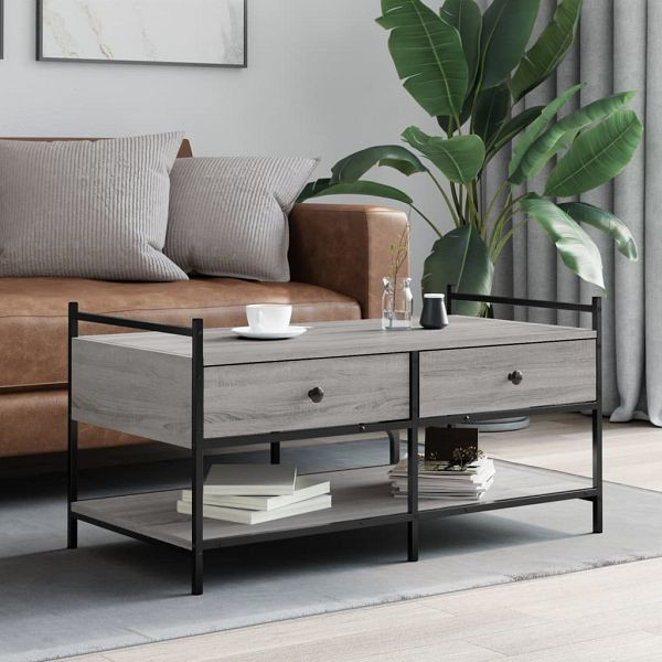 vidaXL Couchtisch Grau Sonoma 99x50x50 cm Holzwerkstoff, 833963