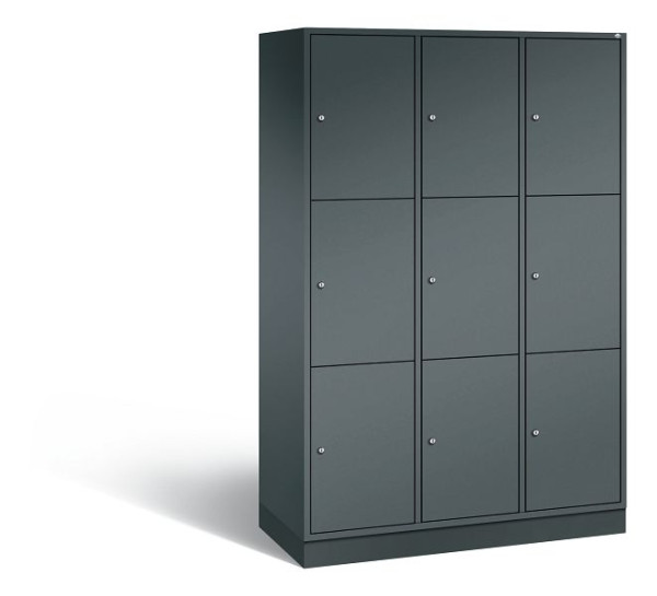 C+P XL-Schließfachschrank Intro, 9 Fächer, H1950B1220T490 mm, Anthrazit, 8370-302 S10134
