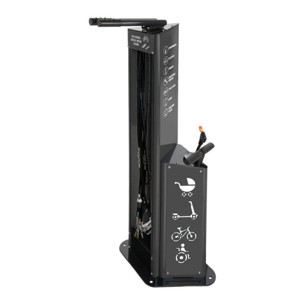 Stein HGS Fahrrad-Servicestation Modell BM3020, RAL 9005 - Tiefschwarz, 63685.0008