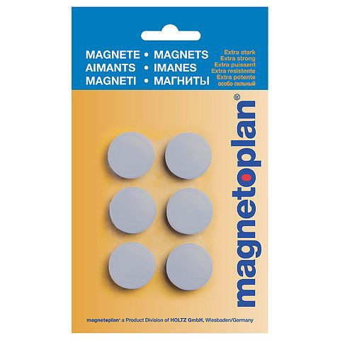 Magnetoplan Magnet Discofix Hobby, auf Blisterkarte, Farbe: grau, VE: 6 Stück, 16645601