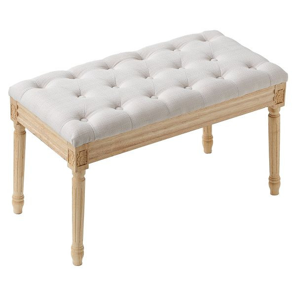 VEVOR 16" Polsterbank Ottomane Bank für Eingangsbereich Esszimmer Schlafzimmer Beige, CZZYMC000000HPHE8V0