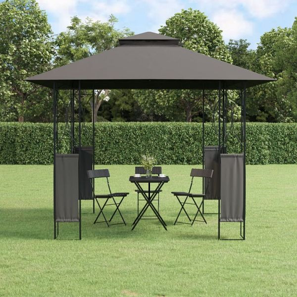 vidaXL Pavillon mit Dach Anthrazit 300x300x270 cm Stahl, 360141