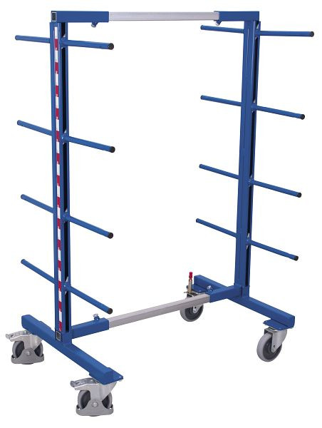 VARIOfit Tragarmwagen zweiseitig, Außenmaße: 540 - 1.400 x 830 mm, RAL 5010 enzianblau, sw-130.007