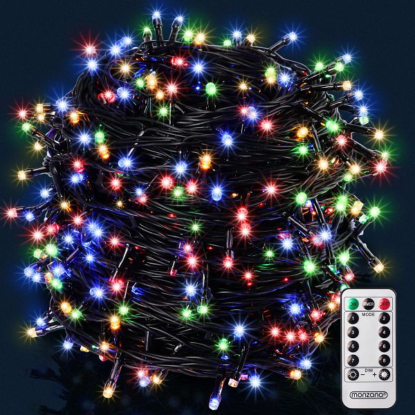 monzana Lichterkette Weihnachten Bunt 20m Fernbedienung, 109464