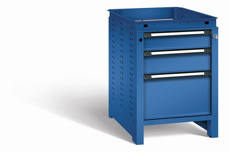 Otto Kind Werkbank Serie function Typ 106, ohne Platte, 3 Schubladen, mit Zentralverschluss, komplett RAL 5010, 072323313