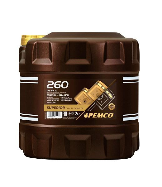 PEMCO HC-Synthese-Motoröl 260 10W-40, VE: 7 l, PM0260-7