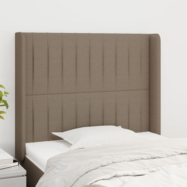 vidaXL Kopfteil mit Ohren Taupe 93x16x118/128 cm Stoff, 3119804