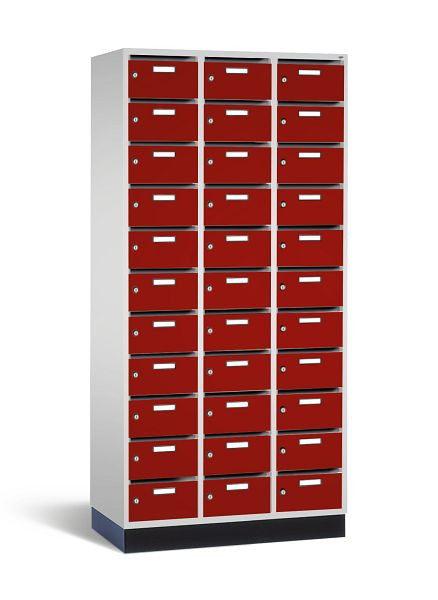 C+P Verteilerschrank Intro, H1950xB920xT490mm, Farbe: Lichtgrau / Rubinrot, 8170-311 S10004