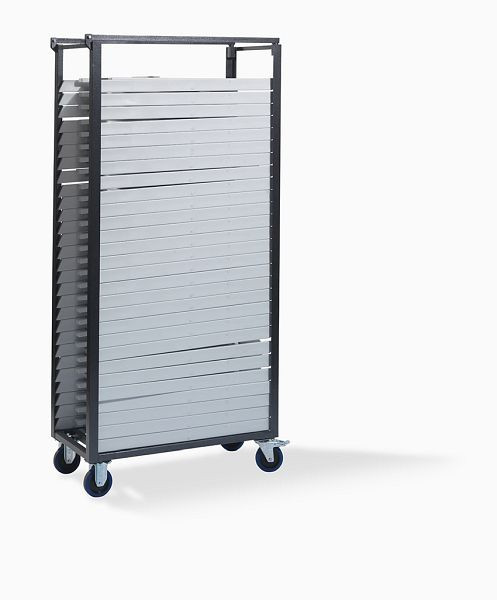Feros Transportwagen für für 30 Hochzeitsstühle, Hammerschlag, 93x47x195cm (BxTxH), T90400