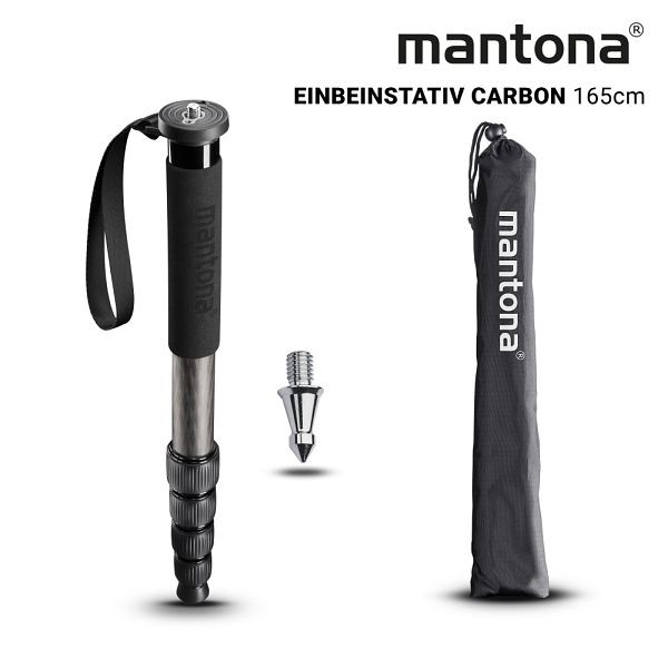 Mantona Pro ONE 165C Carbon Einbeinstativ 165cm, 1020791