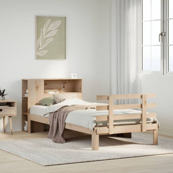 vidaXL Bücherregalbett ohne Matratze 75x190 cm Massivholz Kiefer, 3322729