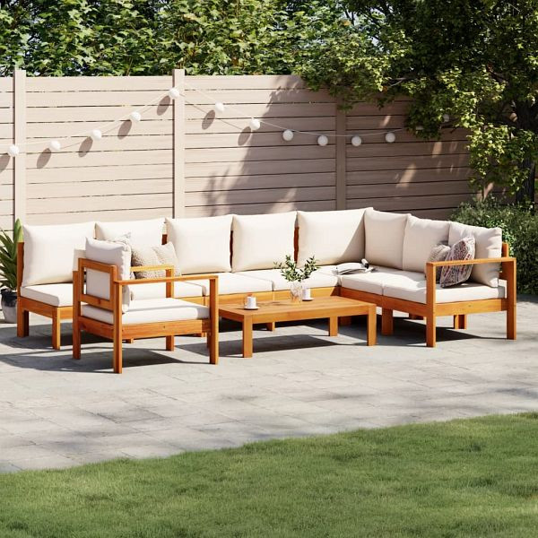 vidaXL 6-teilig Garten-Sofagarnitur mit Kissen Massivholz Akazie, 3214860