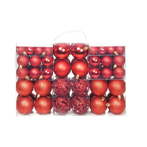 vidaXL 100-teilig Weihnachtskugel-Set 3/4/6 cm Rot, 245710