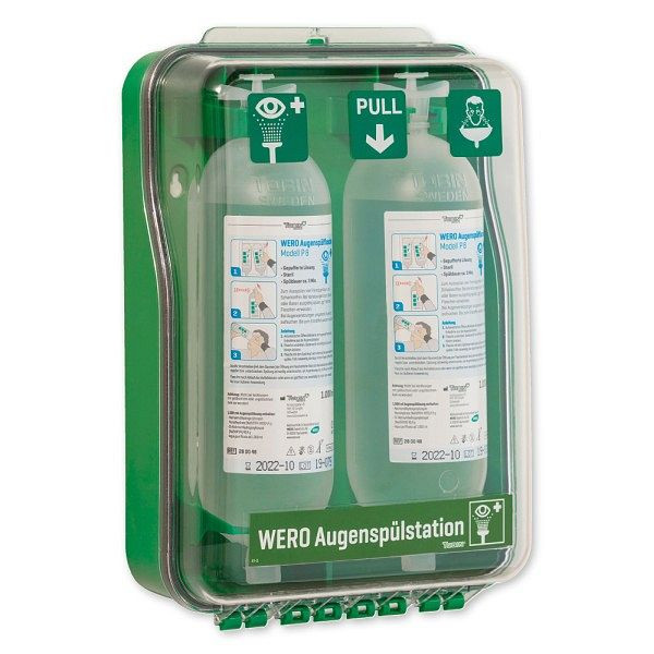 WERO Augenspülstation DustProof, gefüllt mit 2 Augenspülflaschen P8 1000ml, 280073